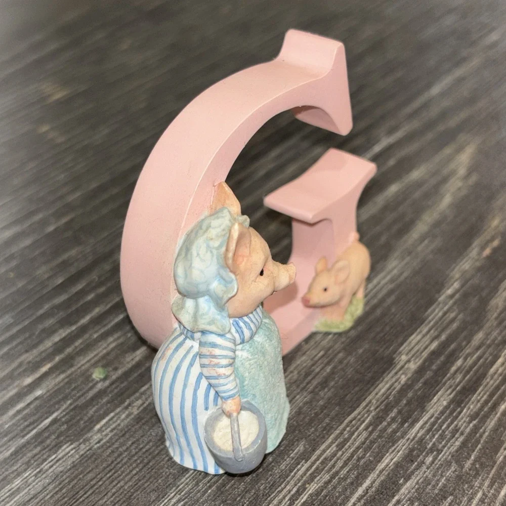 Peter Rabbit Alphabet Figurine Enesco 2005 Letter‎ G Aunt Pettitoes A4999